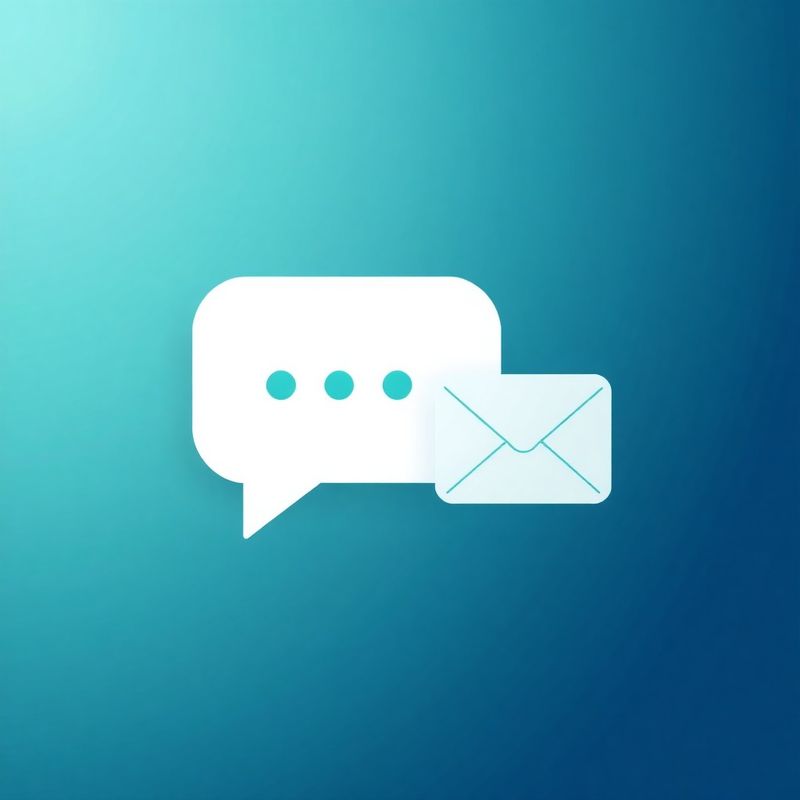 Chat- und Umschlag-Icon auf teal-modernem Gradient